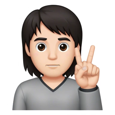 Human man Dark hair showing a middle finger  sticker