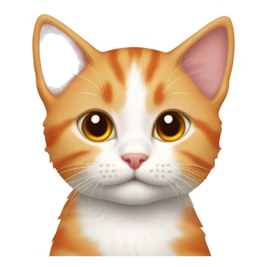 orange and white kitten with red collar  sticker