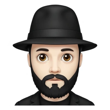 black bearded gothic man with hat sticker