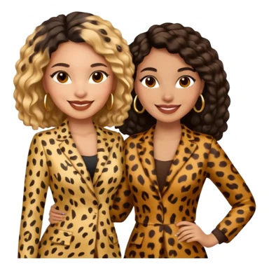 Latina woman and black woman in cheetah print outfit sticker