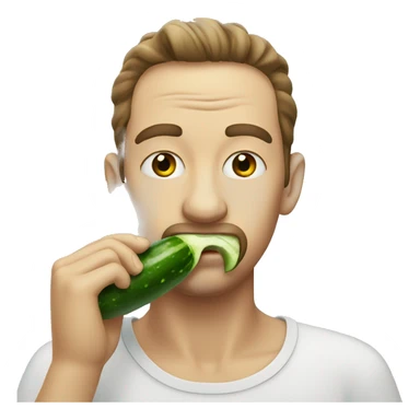 Man eating cucumber sticker
