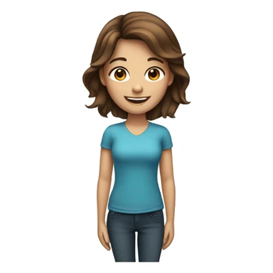 smiling girl with brown hair sticker