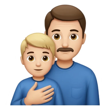 father and boy sticker