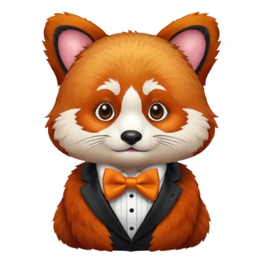 red panda with bow tie sticker