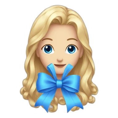 blue aesthetic ribbon sticker