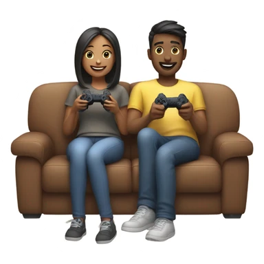 Couple playing PlayStation together sticker