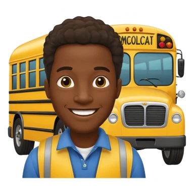 a school bus with a jamaican man saying bomboclat ("BOMBOCLAT' in speech buble) sticker