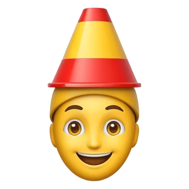 Emoji with red funnel on head sticker