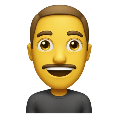 Regular yellow emojj with a guys face doing a side eye sticker