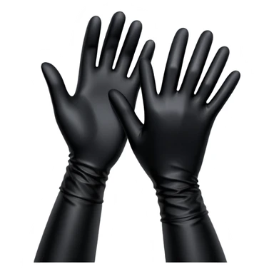 shiny black latex gloves on male hands sticker