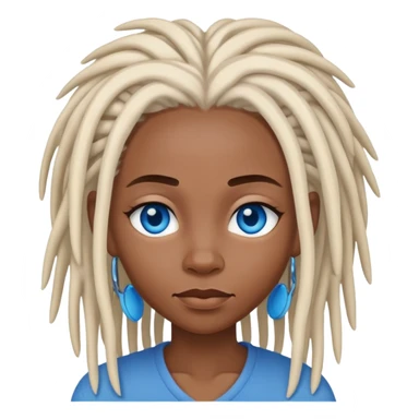 african american mae, white dreads, blue eyes sticker