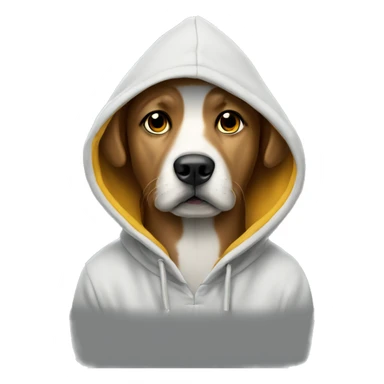 Dog waering a hoodie sticker