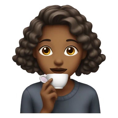 Girl sipping tea sticker