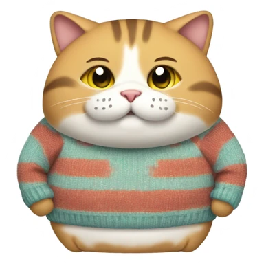 fat cat wearing a sweater  sticker