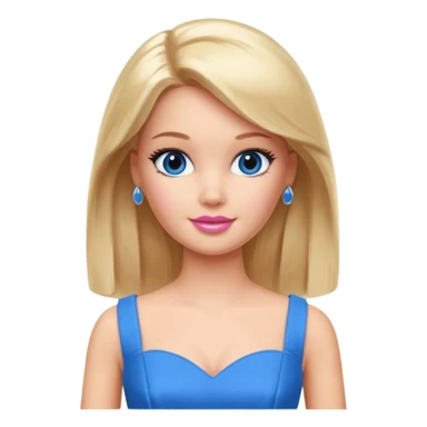 barbie girl dress blue color, half body sticker