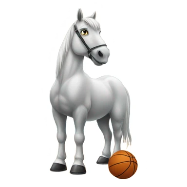 Horse on a basketball court sticker