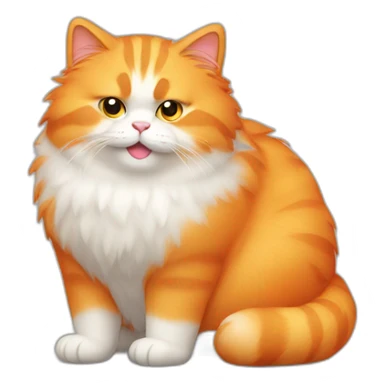 orange fat fluffy cat sticker