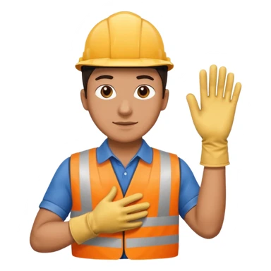 Stair Spotter with gloves. negative : character. sticker