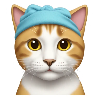 cat wearing a sweatband sticker
