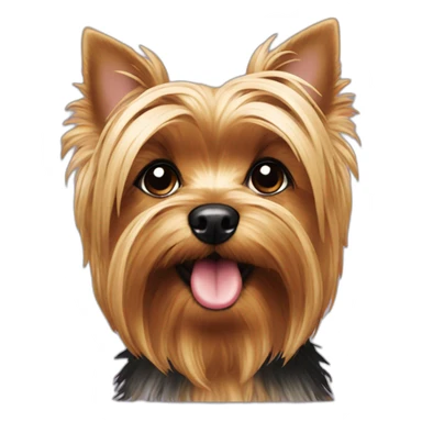  Yorkie with black eyes licking nose  sticker
