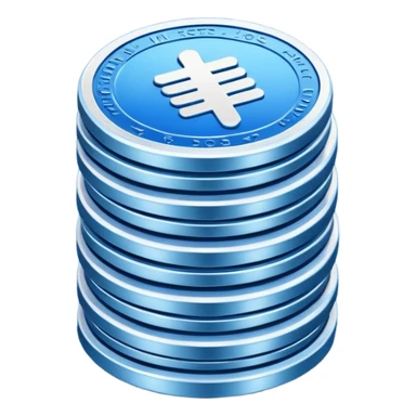 stack of blue and white coins sticker