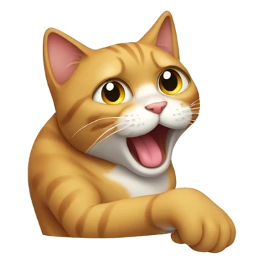 a cat smacking his head sticker