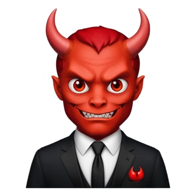 devil with tie sticker