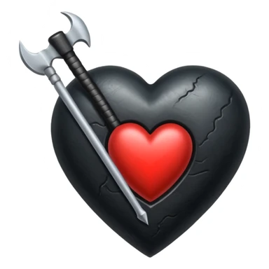 Corazón negro con una flecha sticker