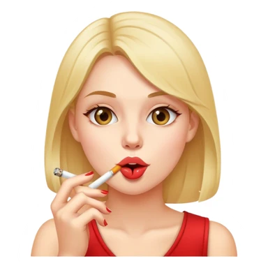 Girl licking a cigarette  sticker