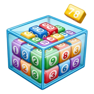 lottery transparent box with papers sticker