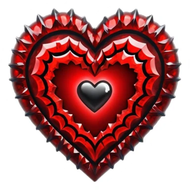 Black and red gothic crystal geode heart sticker