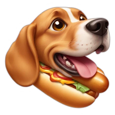 Dog eating hotdog sticker