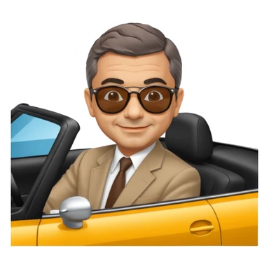 rowan atkinson in a car sticker