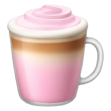 Latte coffee with the pastel pink glass  sticker