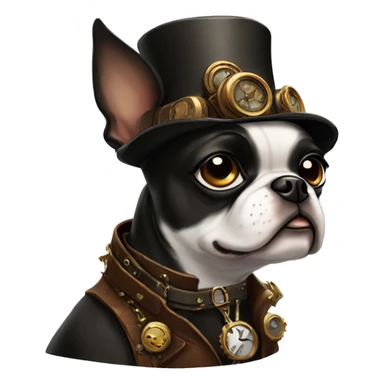 Steampunk boston terrier  sticker