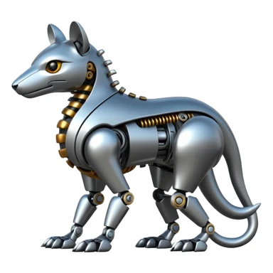 Futuristic mechanical alloy animal-creature sticker