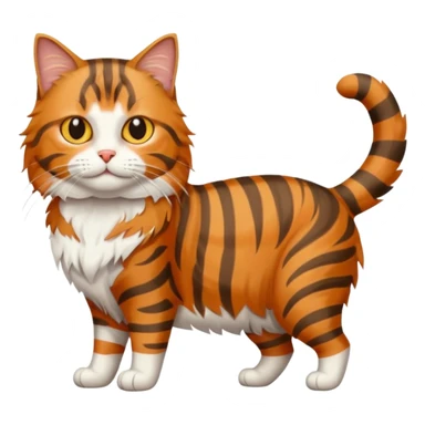 a long haired tabby cat full body sticker