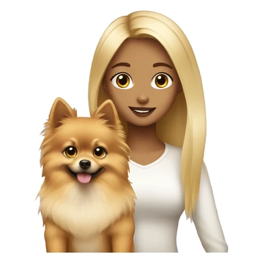 Girl with blonde hair with Pomeranian  sticker
