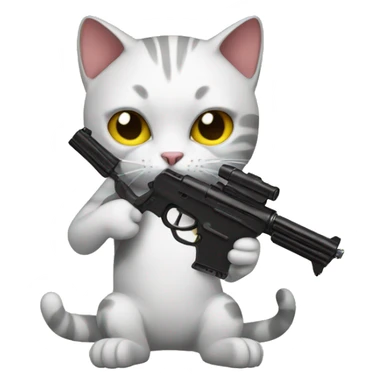 Cat with guns sticker