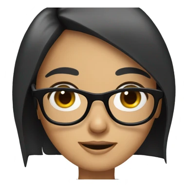 girl with black hair and glasses that just farted sticker