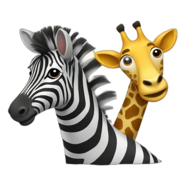 zebra with giraffes sticker
