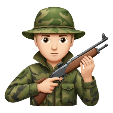 man hunter aiming a rifle, minimal background sticker