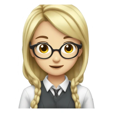 anime girl nerd sticker