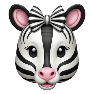 zebra face with a bow sticker