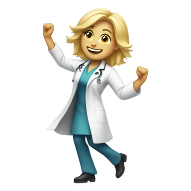Blonde white dancing doctor sticker