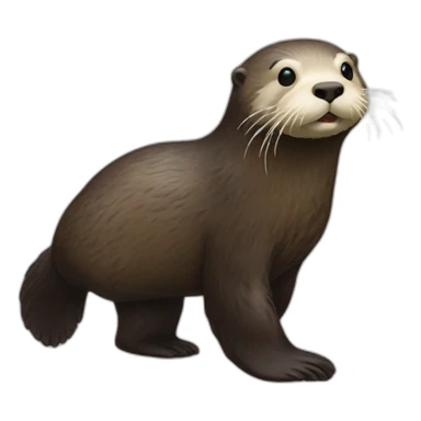 sea otter walking sticker