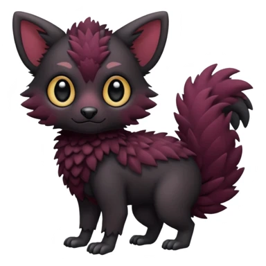 Cute adorable black Trico-hybrid-creature dark burgundy (full body) sticker
