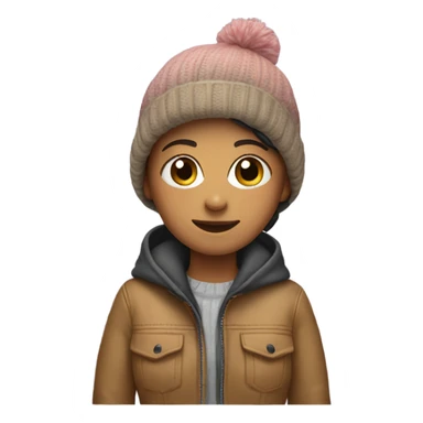 Girl wearing jacket and beanie  sticker