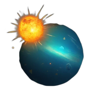 Meteorit collision with earth sticker