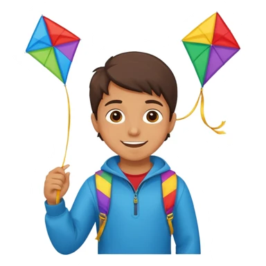 kid with kite sticker